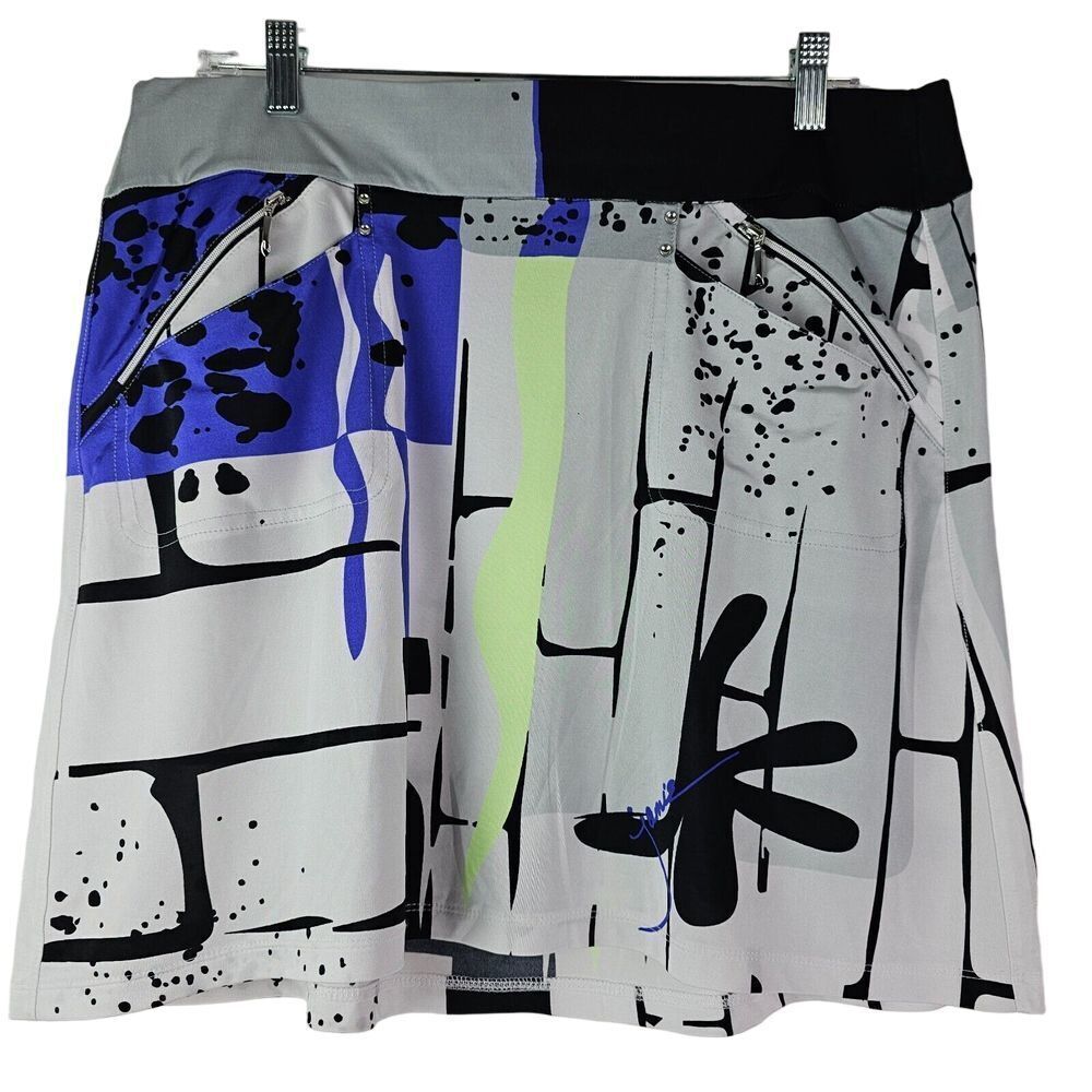 Jamie Sadock Women's XL Geometric‎ Tennis Golf Skirt Neon Polyester